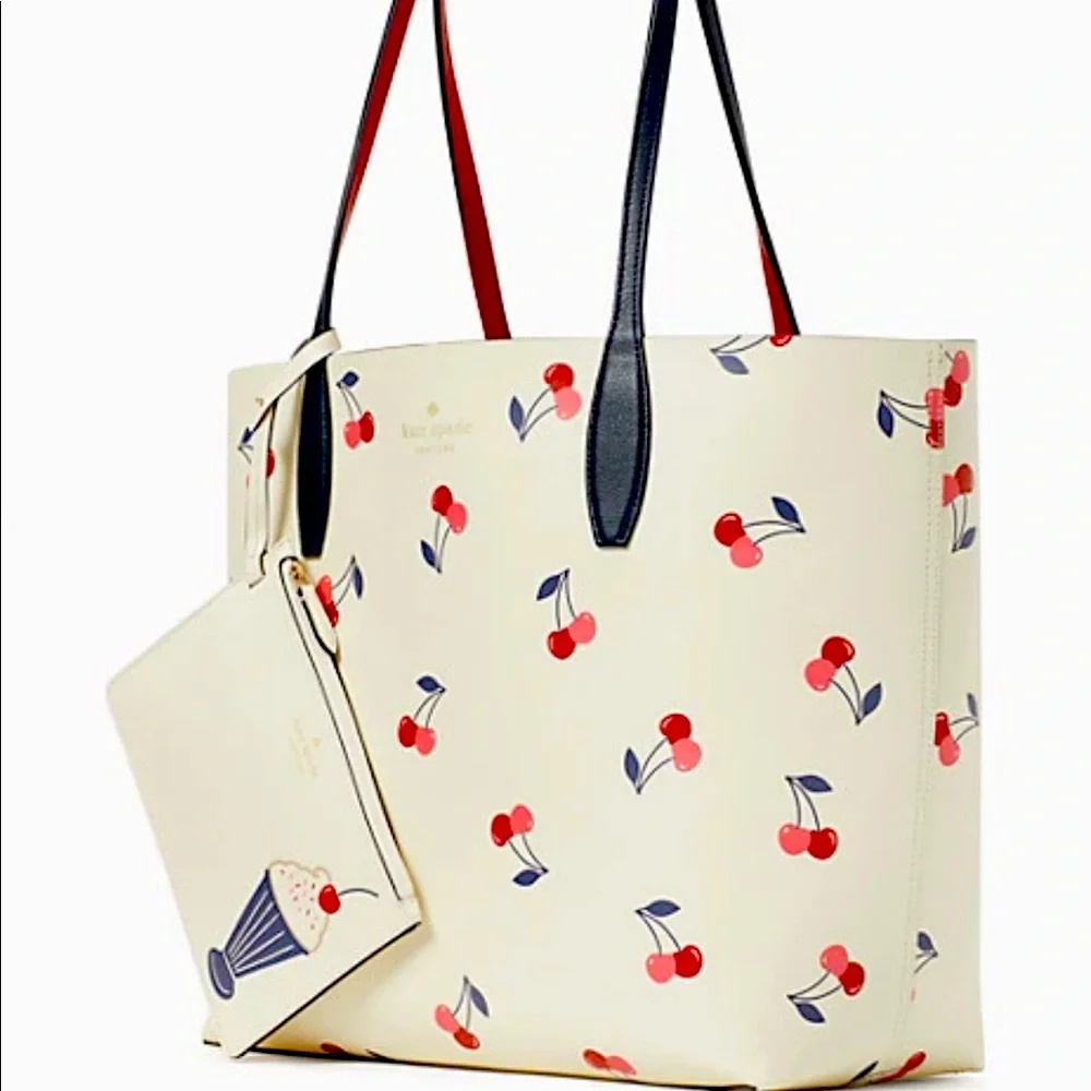 New Kate Spade bing large reversible cherry tote - Picture 6 of 16